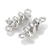Rack Plating Brass Clear Cubic Zirconia Vortex Connector Charms KK-L224-069P-2