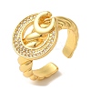 Flat Round Cubic Zirconia Open Cuff Rings RJEW-U008-37G-1