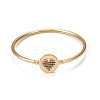 Rack Plating Brass Micro Pave Cubic Zirconia Bangles BJEW-E071-22G-01-1