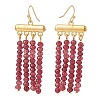 Dyed Natural Malaysia Jade Rondelle Beaded Tassel Dangle Earrings EJEW-JE05103-5