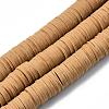 Flat Round Handmade Polymer Clay Beads CLAY-R067-12mm-37-1
