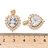 Brass Micro Pave Clear Cubic Zirconia Pendants KK-S531-27G-3
