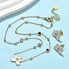Flower 304 Stainless Steel Pendant Necklaces & Stud Earrings Sets for Women SJEW-B020-02G-1