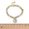 304 Stainless Steel Flat Round with Girl Charm Bracelets BJEW-A036-13G-01-5