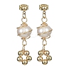 Natural Pearl Dangle Stud Earrings EJEW-JE05304-1