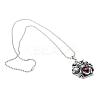 Alloy Glass Pendant Necklaces NJEW-S381-098-2