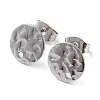Non-Tarnish 201 Stainless Steel Flat Round Stud Earring Findings STAS-K259-19B-P-1