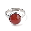 Half Round Natural Carnelian Finger Rings RJEW-M062-01P-44-2