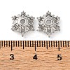 Brass Micro Pave Clear Cubic Zirconia Bead Caps KK-K378-47A-P-2