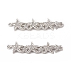 Brass Micro Pave Clear Cubic Zirconia Connector Charms KK-E068-VB074-1