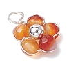 Natural Amazonite & Apatite & Rose Quartz & Amethyst & Red Agate Faceted Round Beaded Pendants PALLOY-JF03606-02-4