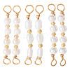 6Pcs 3 Styles Natural Cultured Freshwater Pearl Beaded Connector Charms PALLOY-TA00269-1