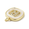 Rack Plating Brass Micro Pave Clear Cubic Zirconia Pendants KK-E102-33G-R-2