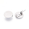 304 Stainless Steel Brooch Cabochon Settings STAS-E547-08J-P-1