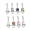 8Pcs Cat Shape Glass Pendant Decorations HJEW-JM04088-2
