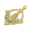 Brass Micro Pave Colorful Cubic Zirconia Pendants KK-H472-51E-G-2