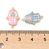 Brass Pave Shell Connector Charms KK-I357-04G-01-3