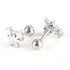 Tarnish Resistant 201 Stainless Steel Barbell Cartilage Earrings EJEW-R147-04-3