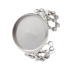 Hollow Flower 304 Stainless Steel Cuff Ring Components STAS-P454-03D-P-1