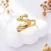 304 Stainless Steel Open Cuff Rings for Women RJEW-M060-01G-19-1
