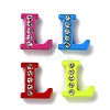 Spray Painted Zinc Alloy Slide Charms ALRI-WH0005-13L-1