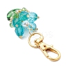 Flower Glass Pendants Decorations HJEW-MZ00248-03-3