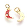 Brass Micro Pave Cubic Zirconia Charms ZIRC-G150-08G-01-2