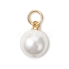6Pcs 2 Colors Shell Pearl Round Charms PALLOY-JF04977-3