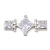 Brass Micro Pave Clear Cubic Zirconia Multi-Strand Links KK-S388-33P-1