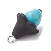 Dyed Synthetic Turquoise Pendants PALLOY-JF04264-5