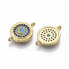 Brass Micro Pave Cubic Zirconia Links connectors X-ZIRC-T005-034G-2