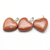 Heart Synthetic Goldstone Pendants G-Q438-13-2