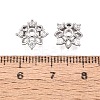 Brass Micro Pave Clear Cubic Zirconia Bead Caps KK-Q071-10P-02-3