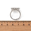 Flower Brass Micro Pave Clear Cubic Zirconia Cuff Ring Settings KK-D378-33P-4