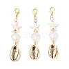 Electroplated Shell & ABS Imitation Pearl Pendant Decorations HJEW-JM03282-2