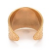Ion Plating(IP) 304 Stainless Steel Open Cuff Ring RJEW-C025-27G-3