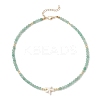 Summer Beach Natural Green Aventurine Round Beaded Necklaces NJEW-JN05262-05-4