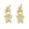 Brass Micro Pave Clear Cubic Zirconia Pendants CU-CBA9AFC-01G-17-1