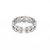 Non-Tarnish 304 Stainless Steel Oval Wrap Open Cuff Ring for Women RJEW-S405-163P-2