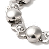 Non-Tarnish 304 Stainless Steel Flat Round Link Chain Bracelet BJEW-Q776-02A-01-2