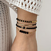 4Pcs 4 Styles Bohemian Style Glass Seed Beads and Alloy Bracelets FS-WG21953-01-1