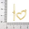 Heart Brass Toggle Clasps KK-G548-43G-01-4