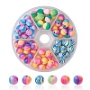 90Pcs 6 Colors Handmade Polymer Clay Beads CLAY-YW0001-80-1