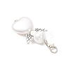50Pcs ABS Plastic Imitation Pearl & Glass Pearl Heart Angel Pendant Decorations HJEW-JM03498-01-4