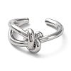 Rack Plating Brass Knot Open Cuff Rings for Women RJEW-Q777-02P-2