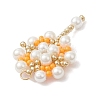 Glass Seed Beaded Flower Pendants PALLOY-MZ00827-01-4