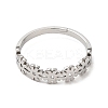 Non-Tarnish 304 Stainless Steel Flower Adjustable Ring for Women RJEW-M149-37P-1