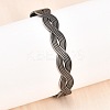 316 Surgical Stainless Steel Braided Wave Cuff Bangles BJEW-C125-02AS-1