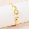 Marine Organism Brass Cuff Bangles for Women BJEW-D368-03M-G-3