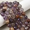 Natural Purple Phantom Quartz Purple Lodolite Quartz Round Beads Strands G-Z127-B01-12mm-1